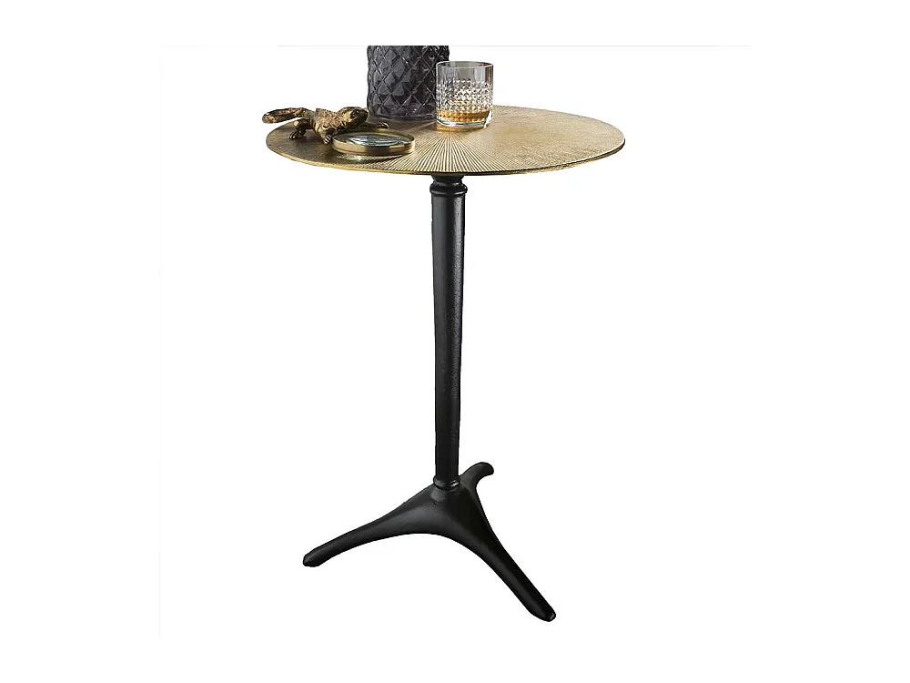 Beistelltisch aus Metall mit runder Tischplatte Bistro Stil