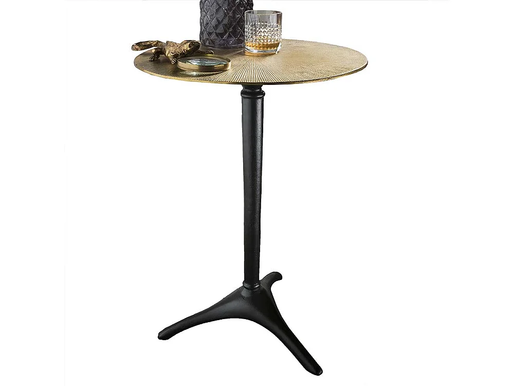 Beistelltisch aus Metall mit runder Tischplatte Bistro Stil