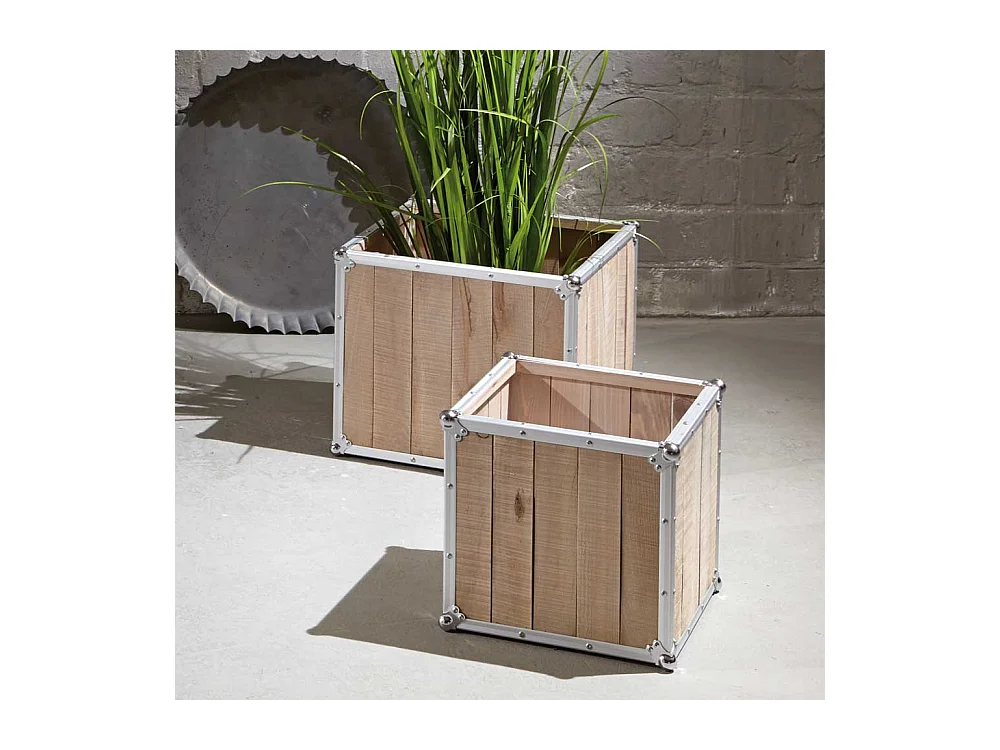 Beistelltisch Set im Loft Design Kiefer massiv Aluminium