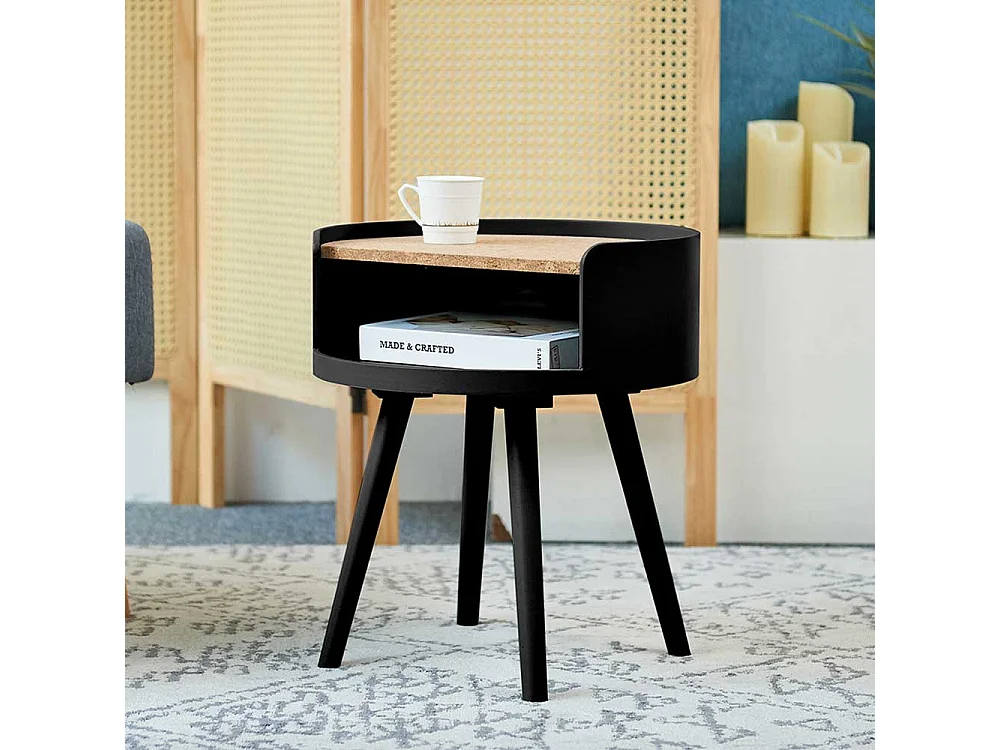 Beistelltisch mit Kork in modernem Design Vierfußgestell