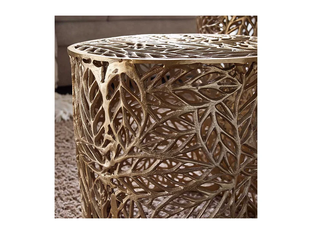 Beistelltisch 2er Set Gold aus Aluminium modernem Design (zweiteilig)