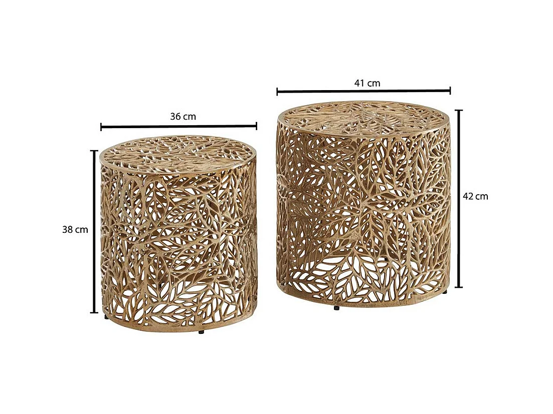 Beistelltisch 2er Set Gold aus Aluminium modernem Design (zweiteilig)