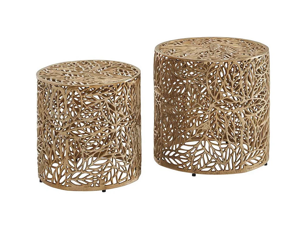 Beistelltisch 2er Set Gold aus Aluminium modernem Design (zweiteilig)