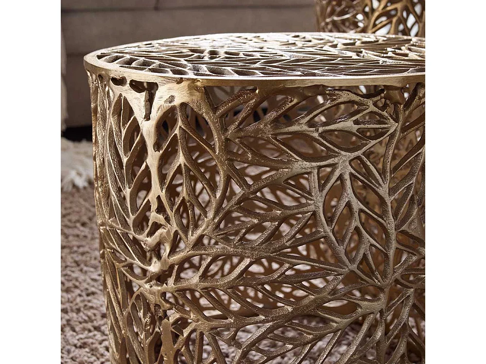 Beistelltisch 2er Set Gold aus Aluminium modernem Design (zweiteilig)