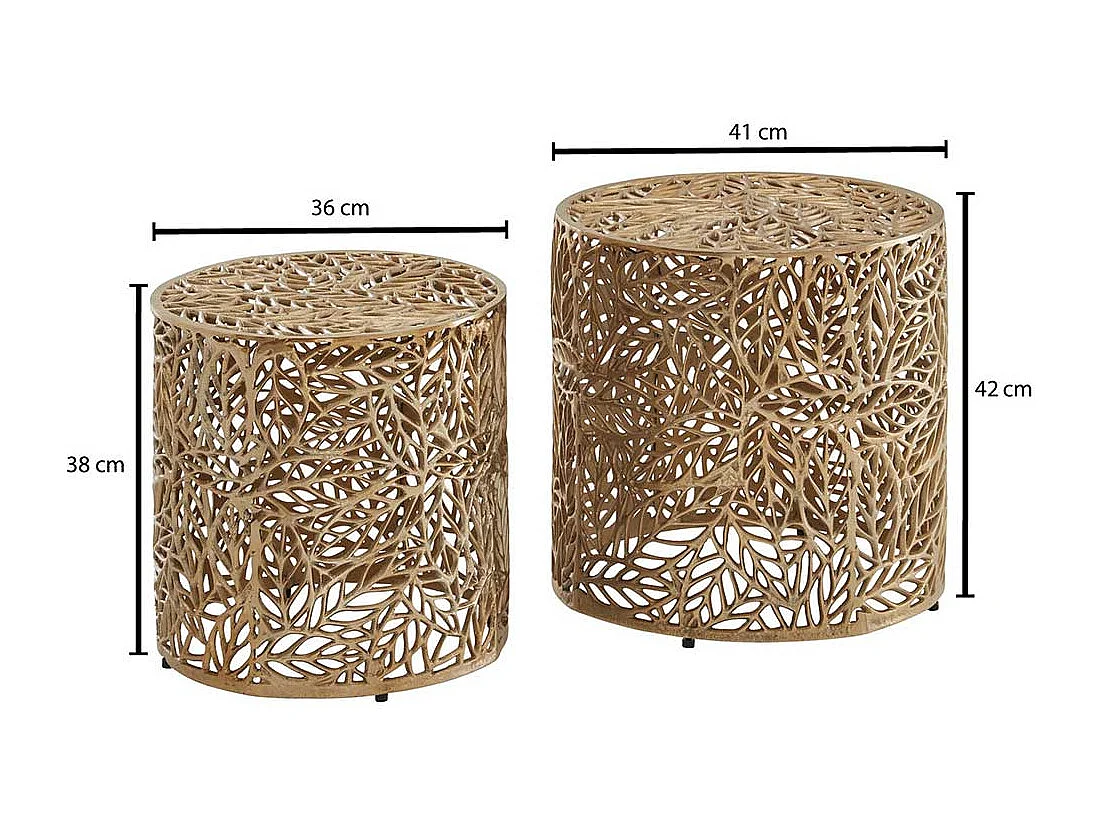 Beistelltisch 2er Set Gold aus Aluminium modernem Design (zweiteilig)