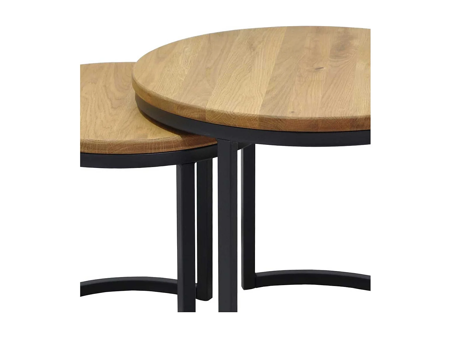 Beistelltisch Set im Industrie Stil Massivholz & Metall (zweiteilig)