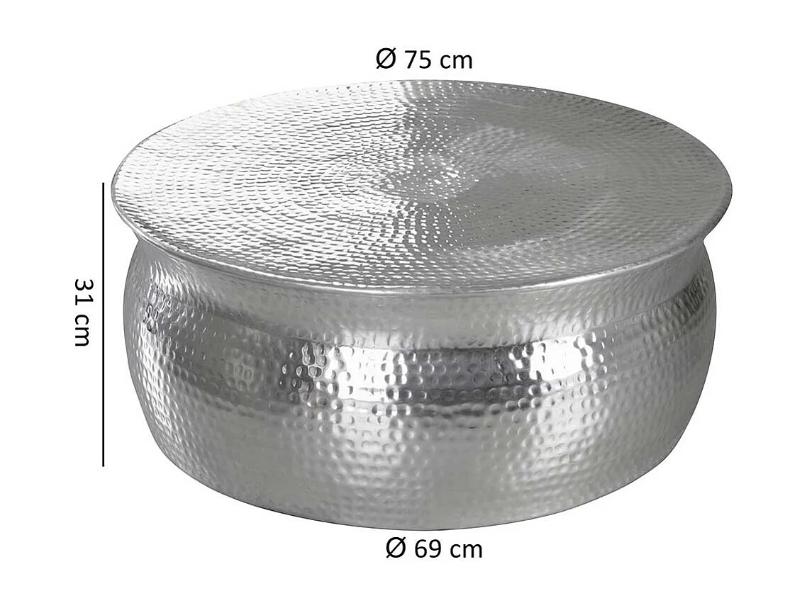 Couch Beistelltisch aus Aluminium Loft Style