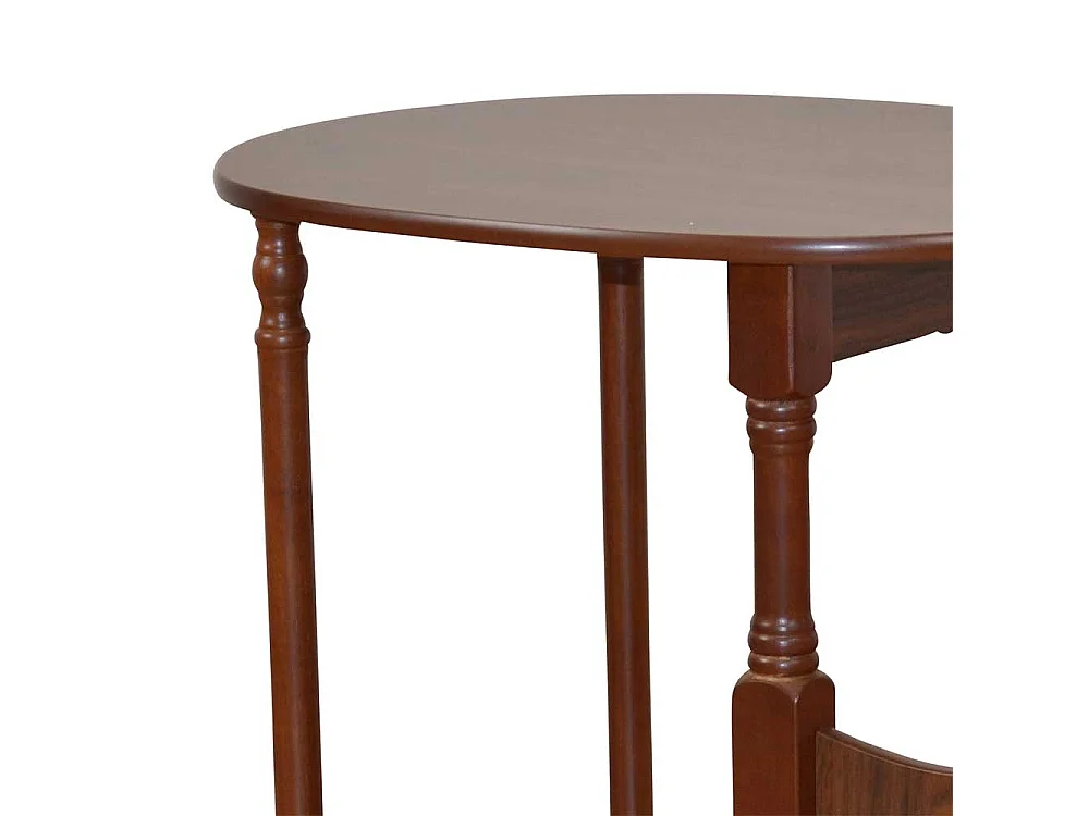 Runder Beistelltisch in Eiche rustikal Zeitungsablage