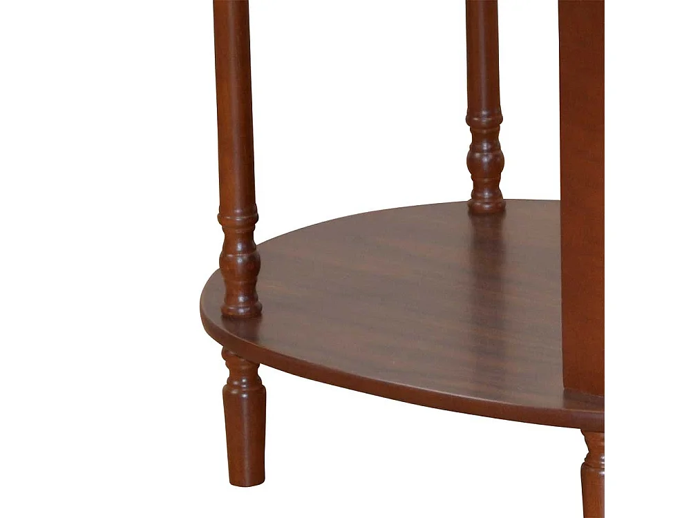 Runder Beistelltisch in Eiche rustikal Zeitungsablage