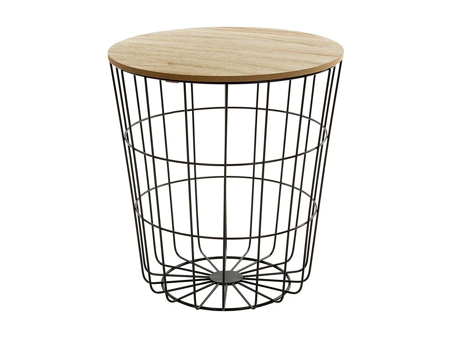 Drahtkorb Beistelltisch mit abnehmbarer Tischplatte 42 cm hoch