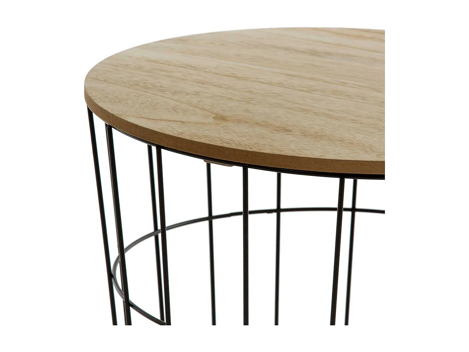 Drahtkorb Beistelltisch mit abnehmbarer Tischplatte 42 cm hoch