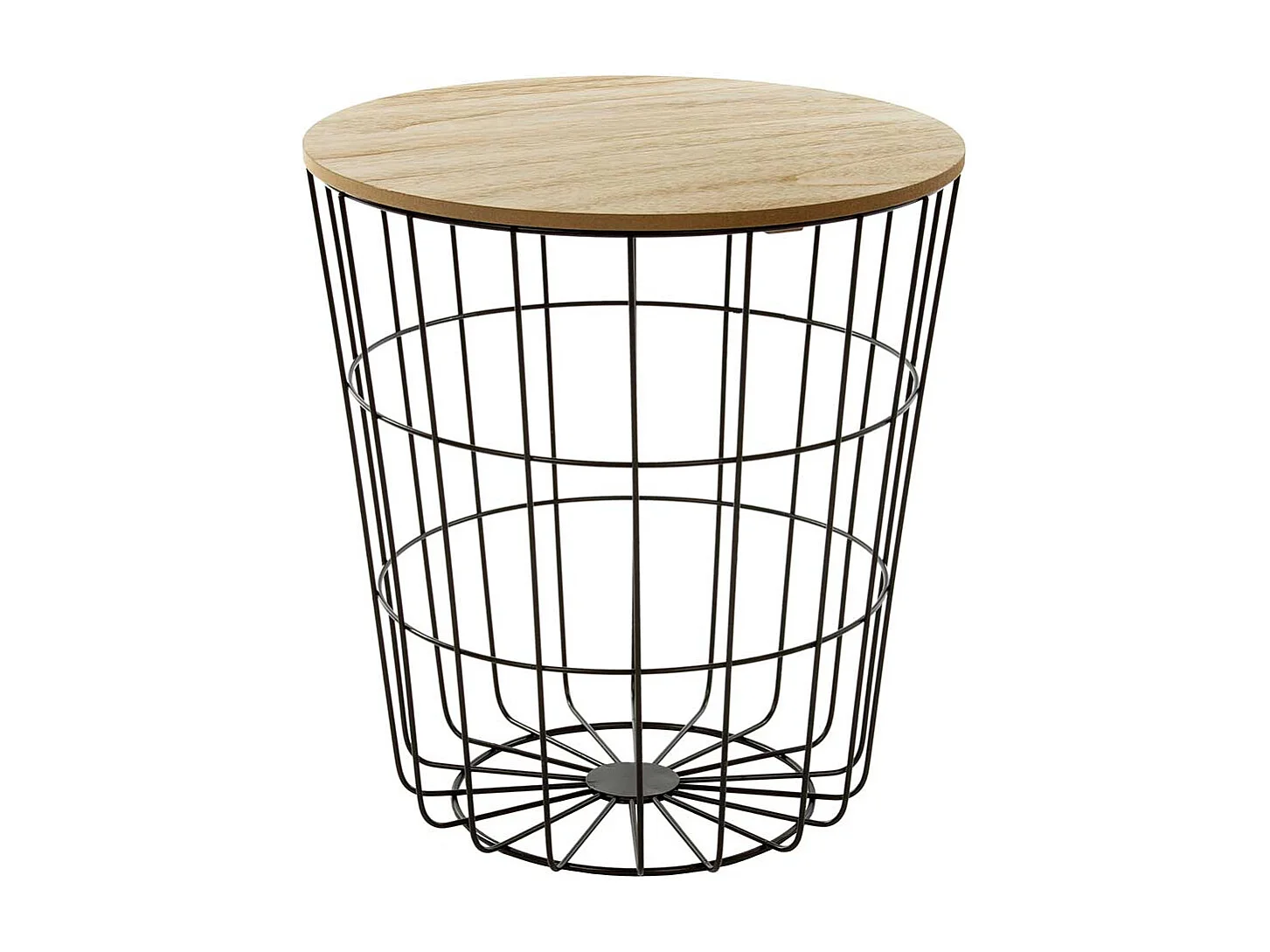 Drahtkorb Beistelltisch mit abnehmbarer Tischplatte 42 cm hoch