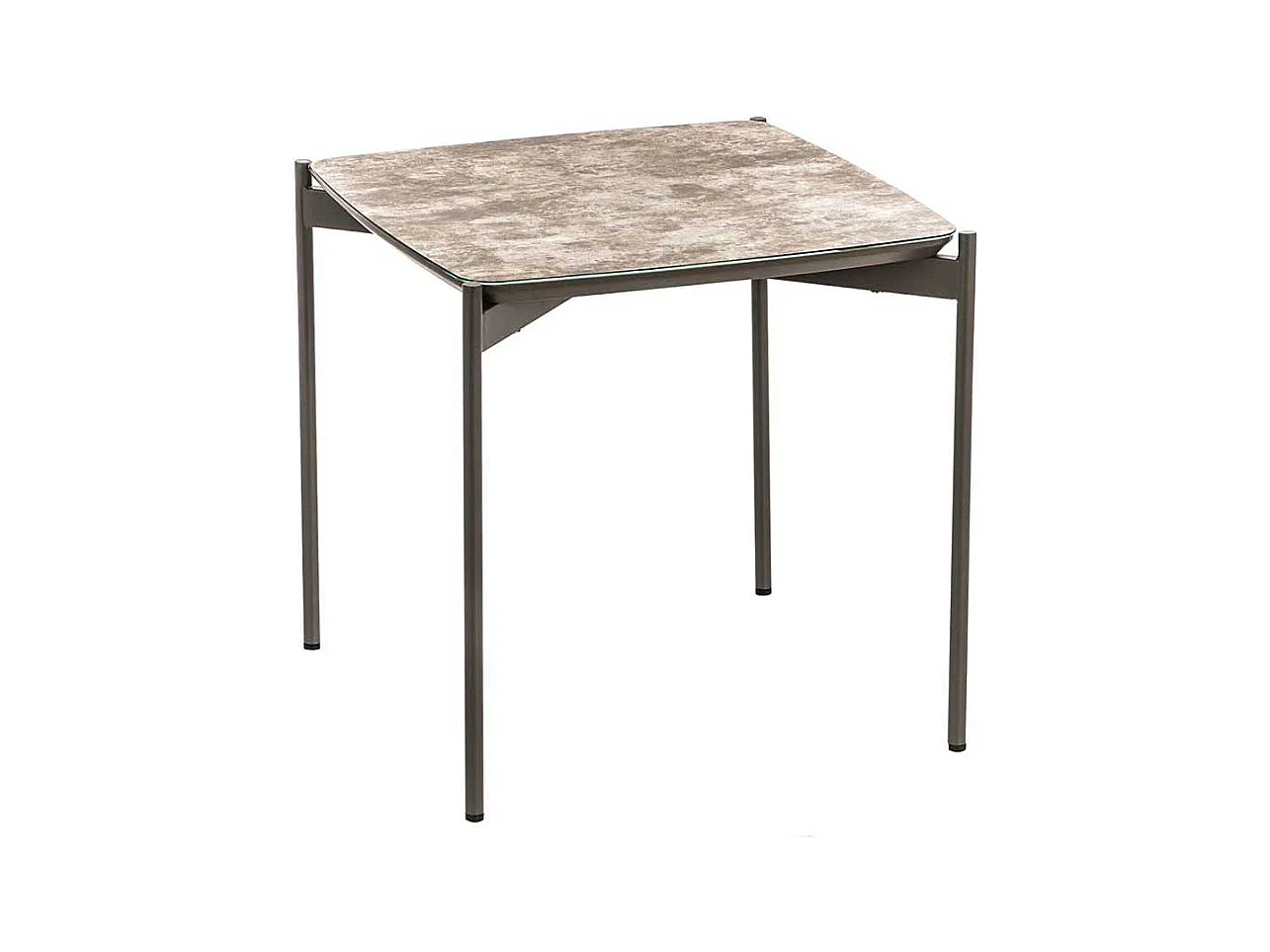 Beistelltisch in Braun und Dunkelgrau Glas beschichtet