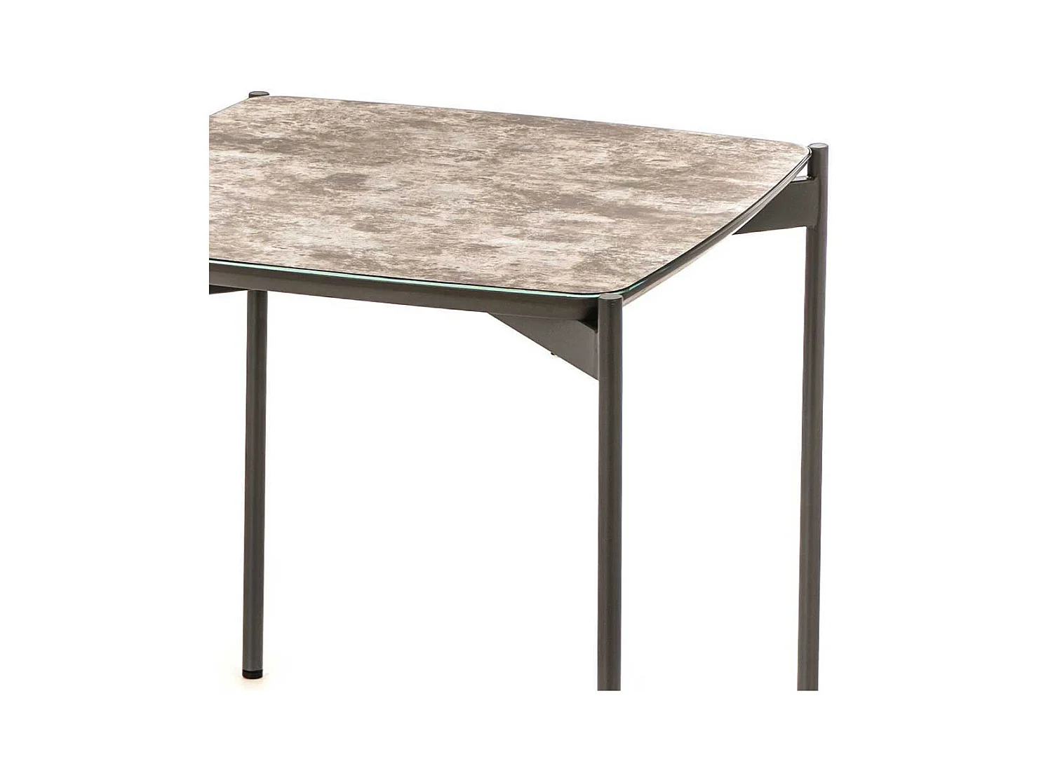 Beistelltisch in Braun und Dunkelgrau Glas beschichtet