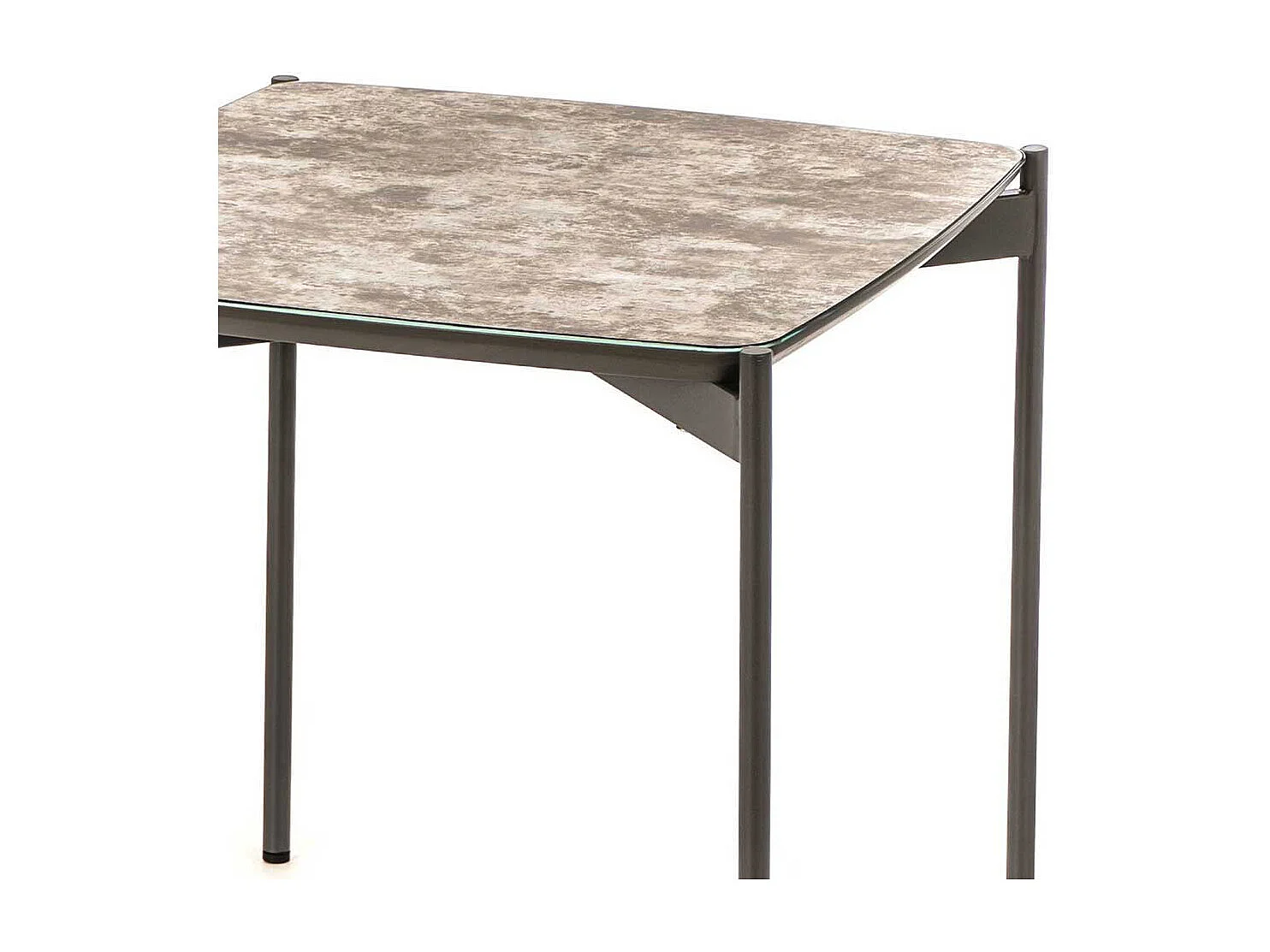 Beistelltisch in Braun und Dunkelgrau Glas beschichtet