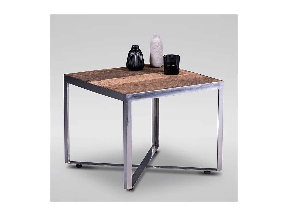Industriestil Beistelltisch aus Recyclingholz Metall