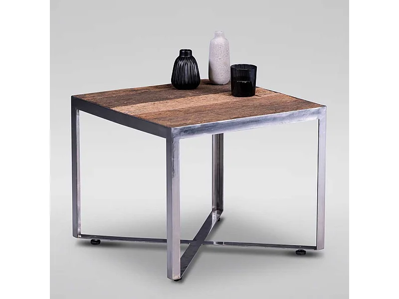 Industriestil Beistelltisch aus Recyclingholz Metall