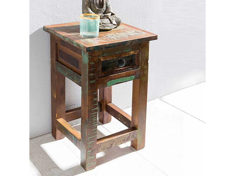 Beistelltisch im Shabby Chic Design Bunt Braun