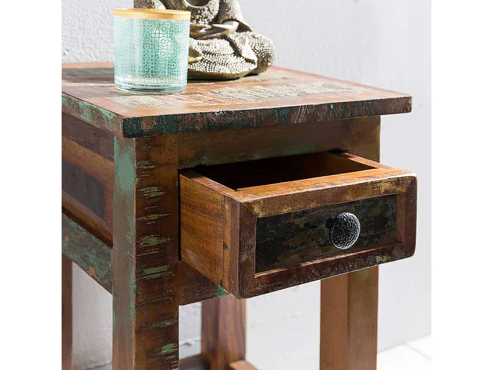 Beistelltisch im Shabby Chic Design Bunt Braun