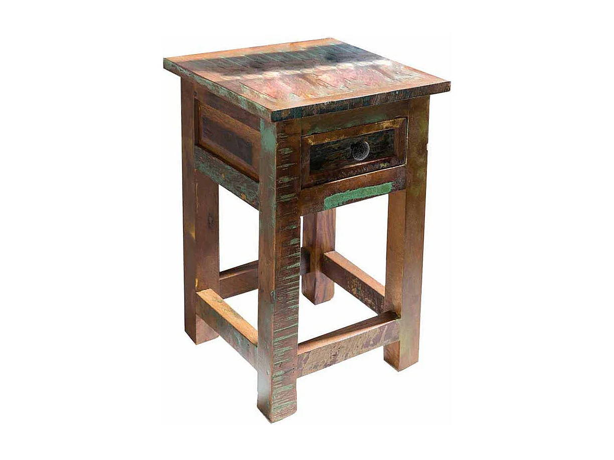 Beistelltisch im Shabby Chic Design Bunt Braun