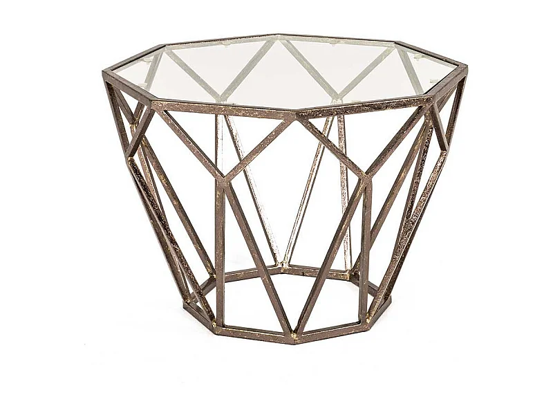 Beistelltisch achteckig Glasplatte