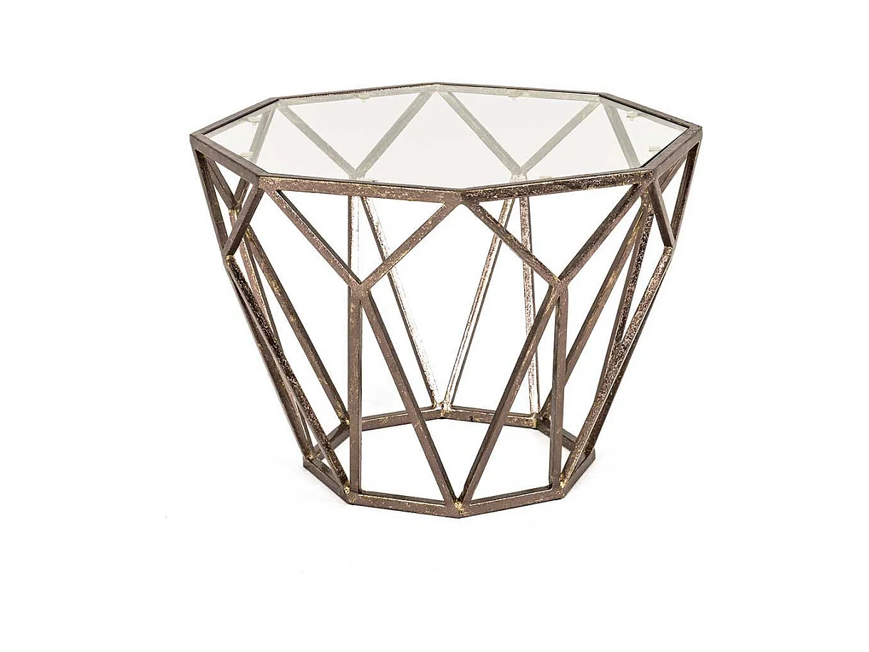 Beistelltisch achteckig Glasplatte