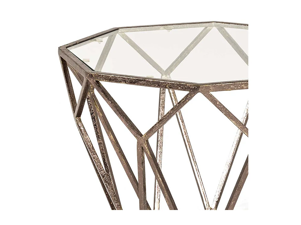 Beistelltisch achteckig Glasplatte