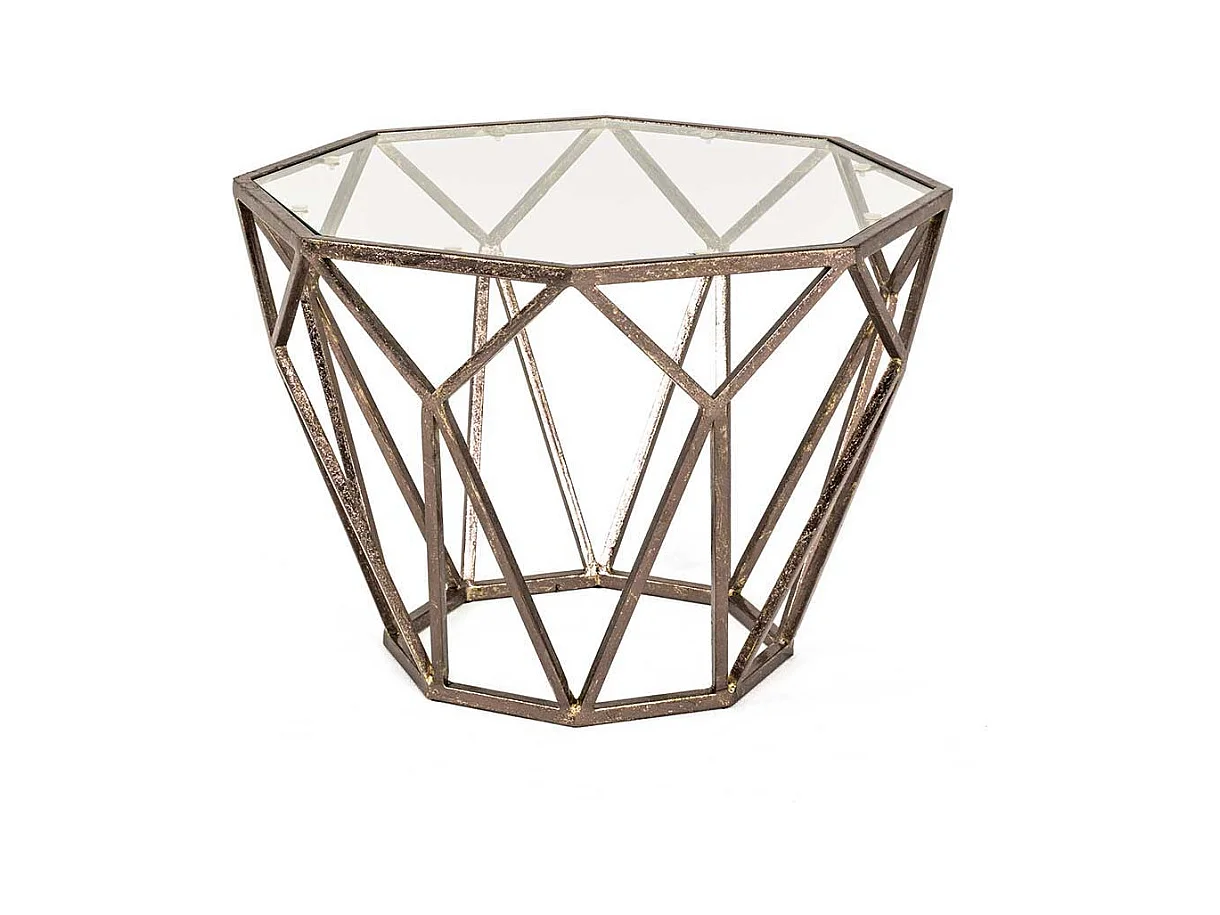 Beistelltisch achteckig Glasplatte