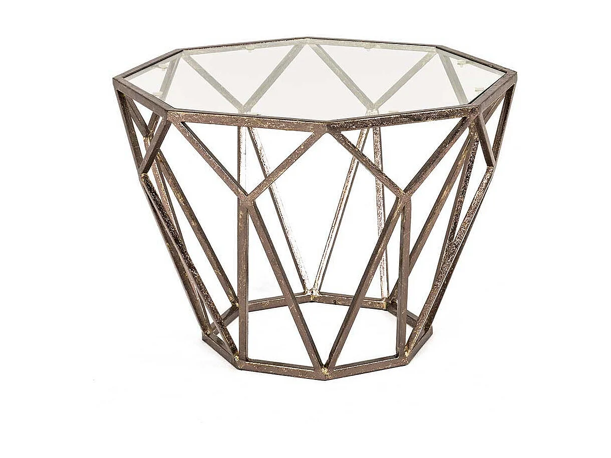 Beistelltisch achteckig Glasplatte