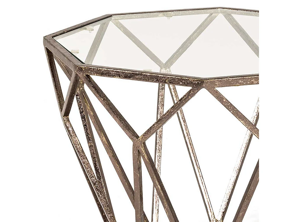 Beistelltisch achteckig Glasplatte