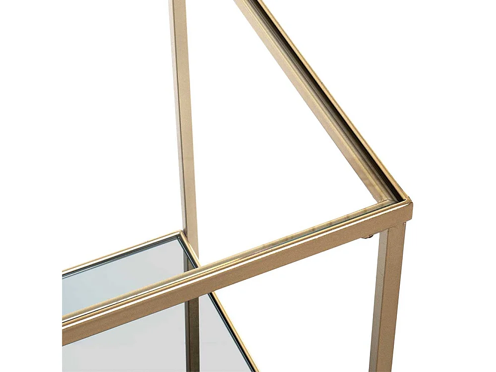 Beistelltisch Sofa in Goldfarben quadratischer Tischplatte