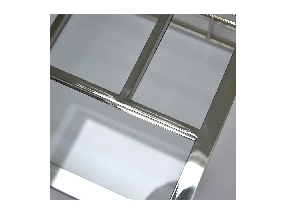 Design Beistelltisch aus Glas und Edelstahl quadratisch