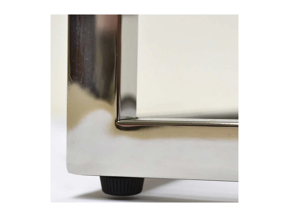 Design Beistelltisch aus Glas und Edelstahl quadratisch