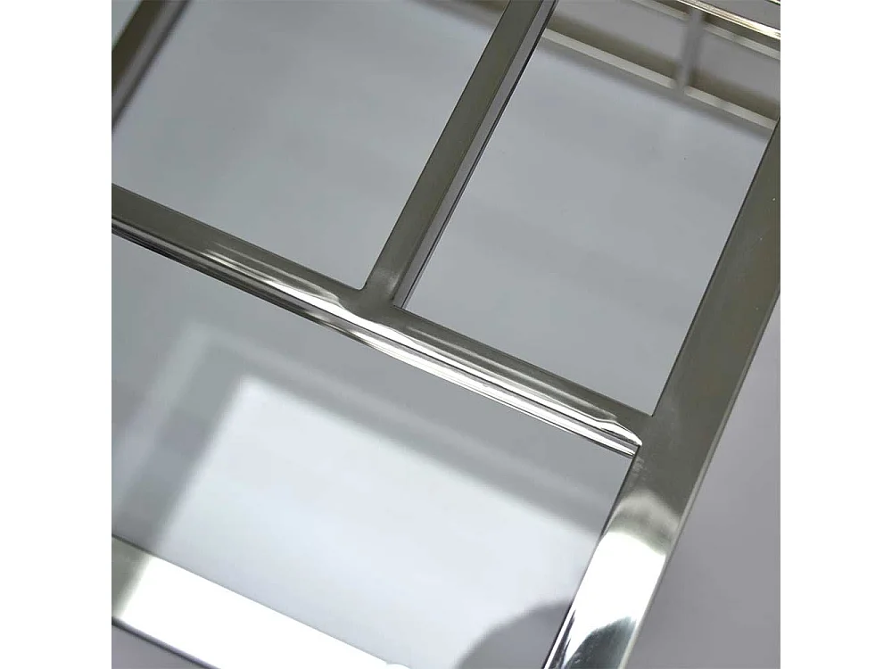 Design Beistelltisch aus Glas und Edelstahl quadratisch