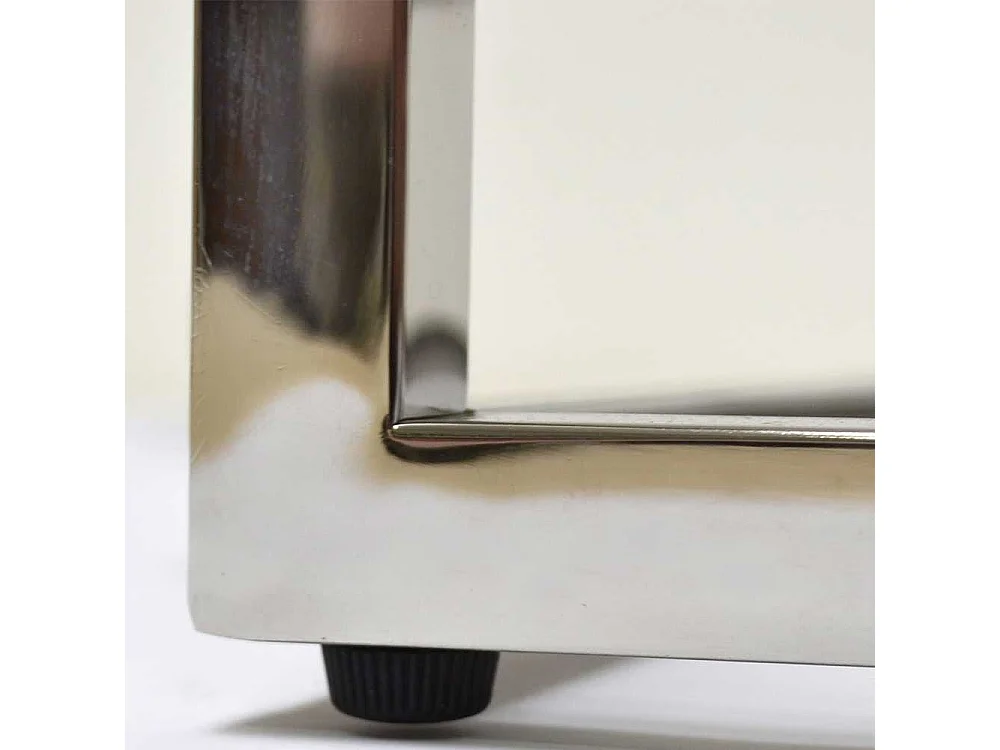 Design Beistelltisch aus Glas und Edelstahl quadratisch