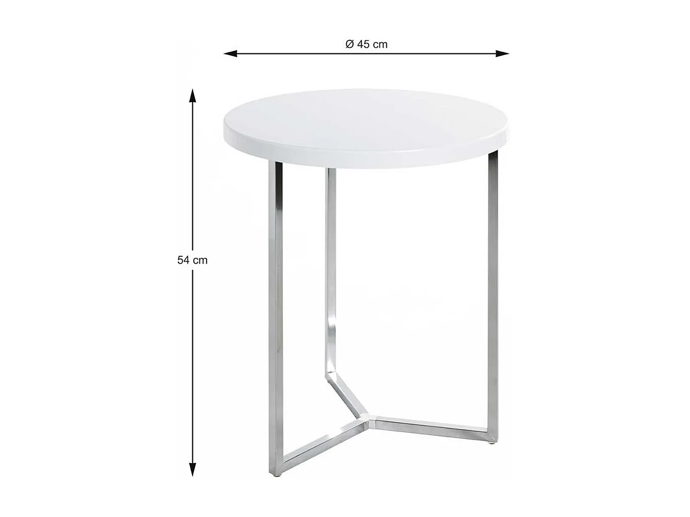 Runder Beistelltisch in Weiß & Chrom Hochglanz