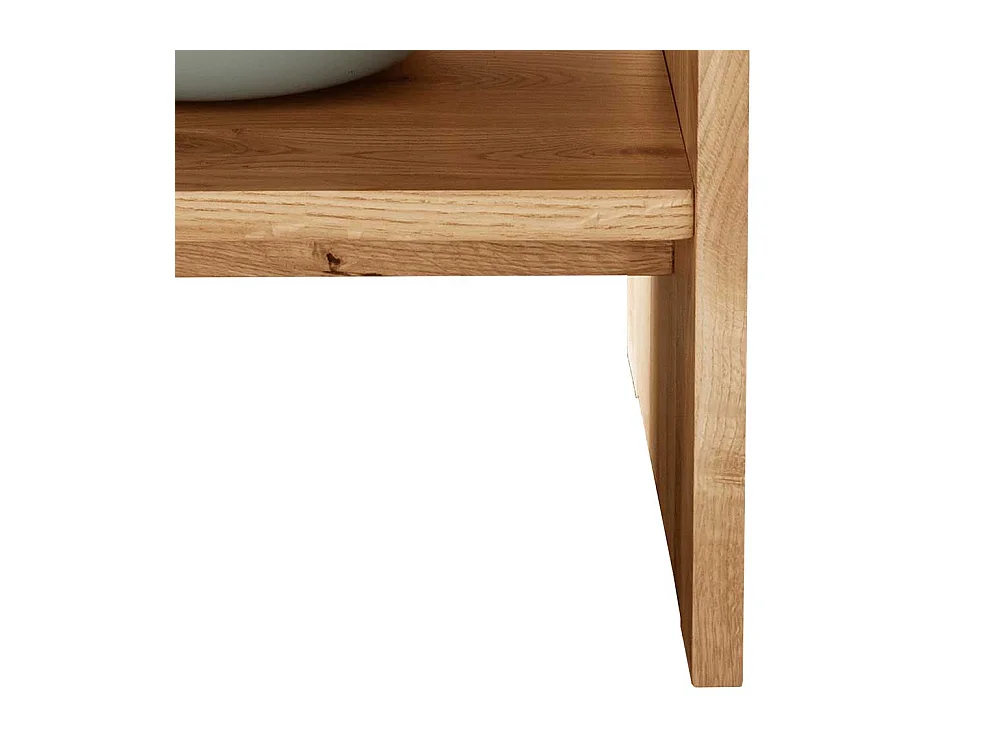 Beistelltisch Wildeiche massiv mit Wangen Gestell quadratischer Tischplatte