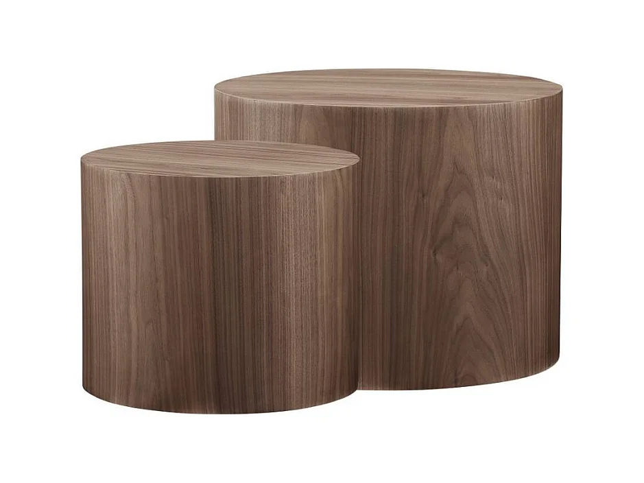 Beistelltisch Beitisch in Walnussfarben echtholzfurniert (zweiteilig)