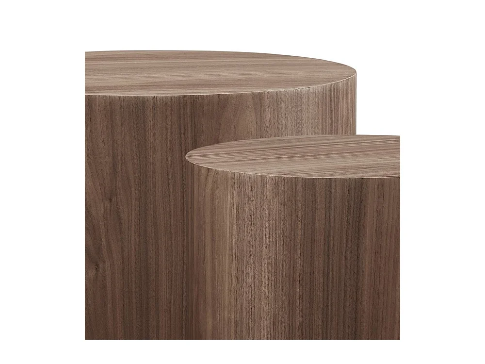 Beistelltisch Beitisch in Walnussfarben echtholzfurniert (zweiteilig)