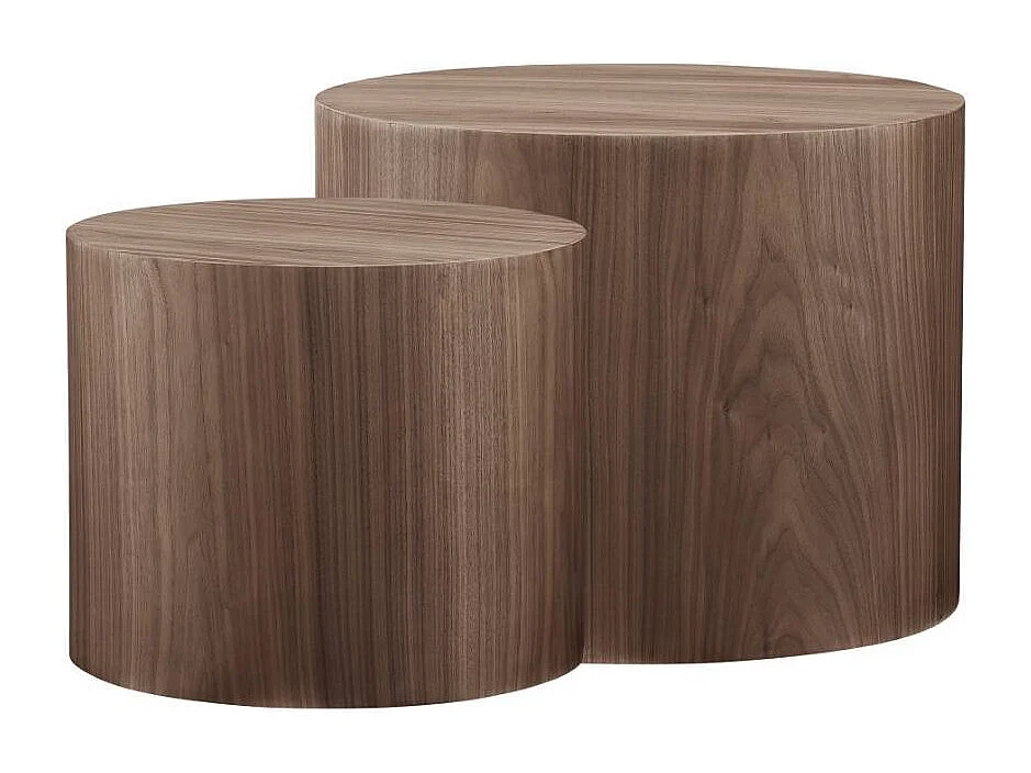 Beistelltisch Beitisch in Walnussfarben echtholzfurniert (zweiteilig)