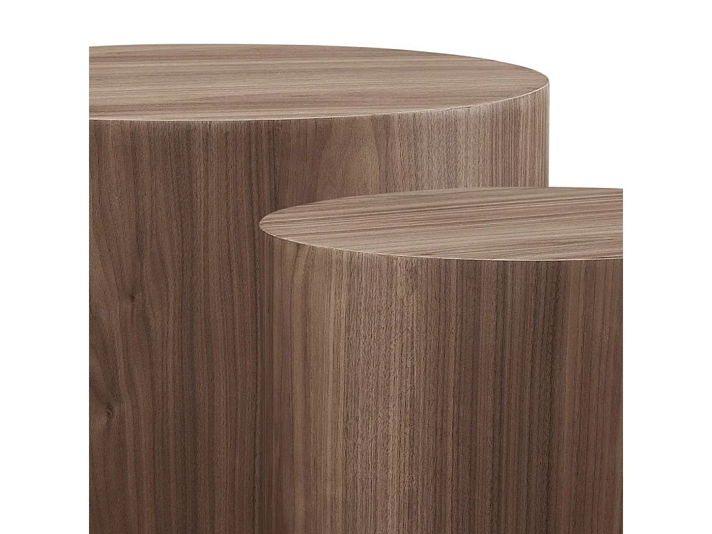 Beistelltisch Beitisch in Walnussfarben echtholzfurniert (zweiteilig)