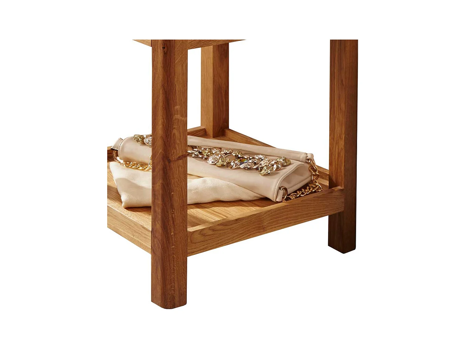 Beistelltisch aus Wildeiche Massivholz Schublade