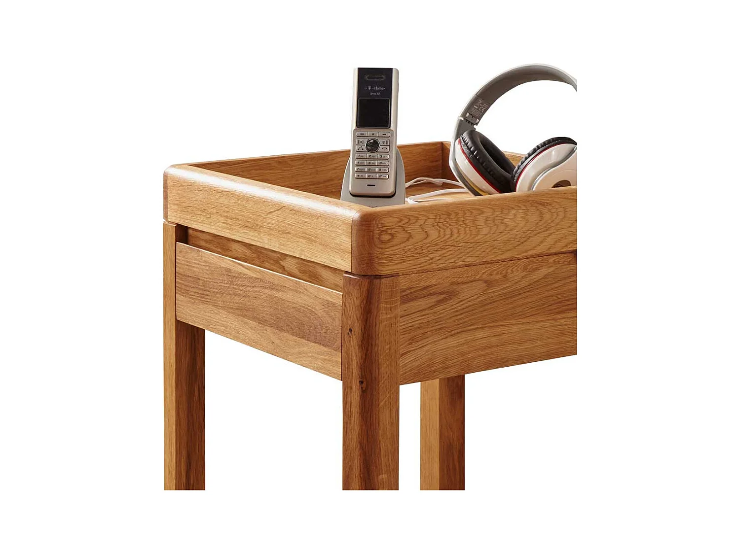 Beistelltisch aus Wildeiche Massivholz Schublade