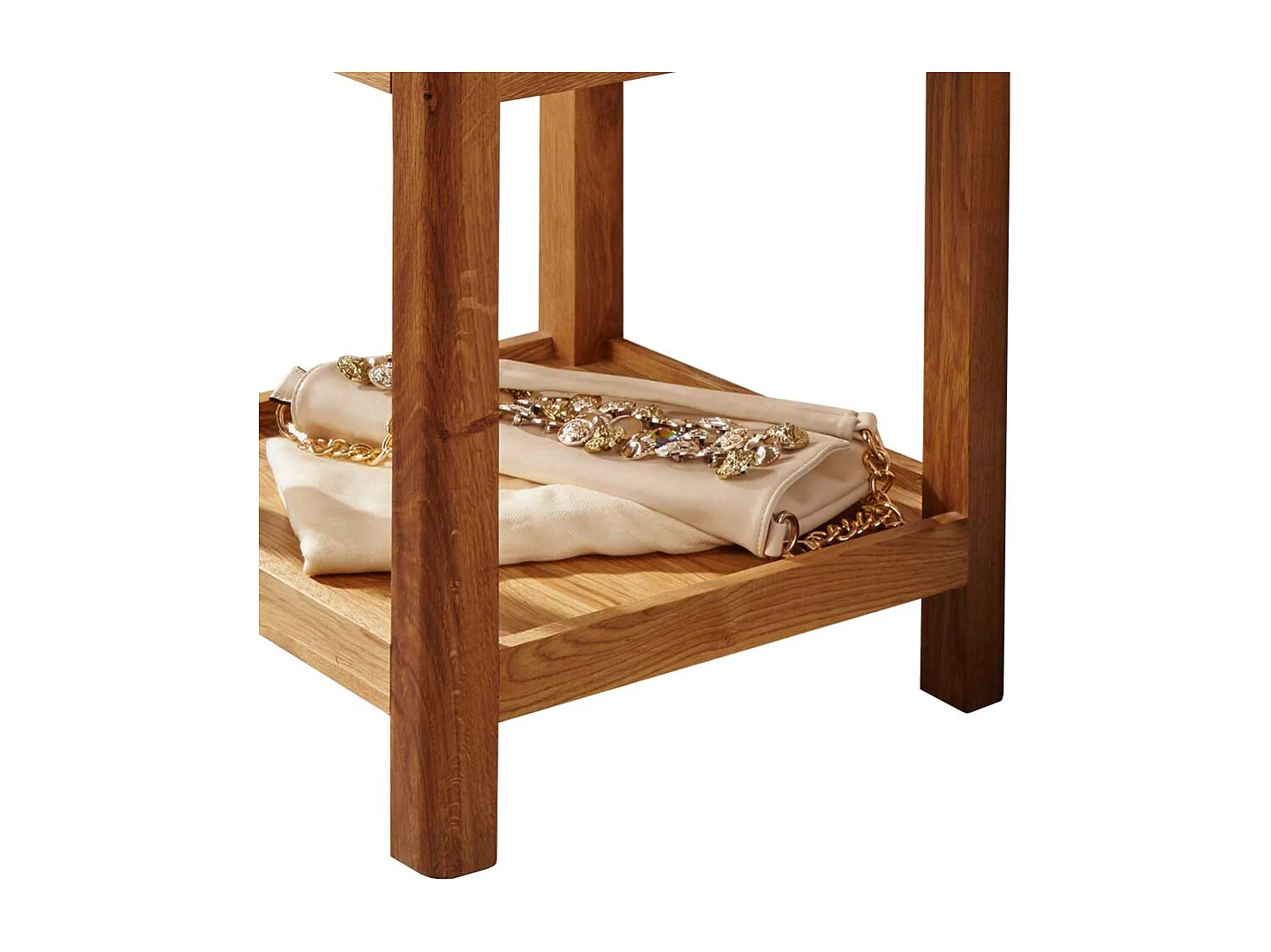 Beistelltisch aus Wildeiche Massivholz Schublade