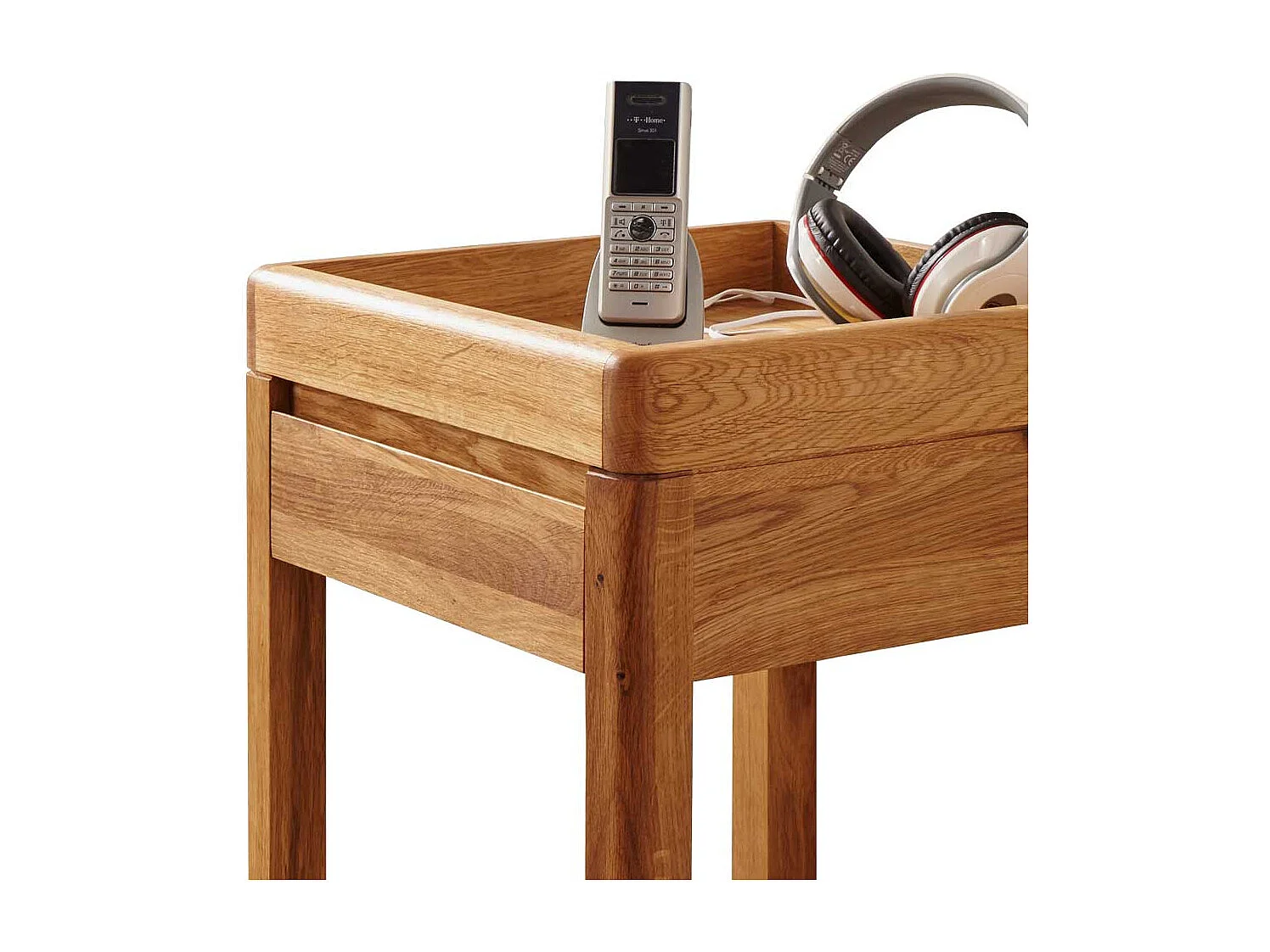 Beistelltisch aus Wildeiche Massivholz Schublade