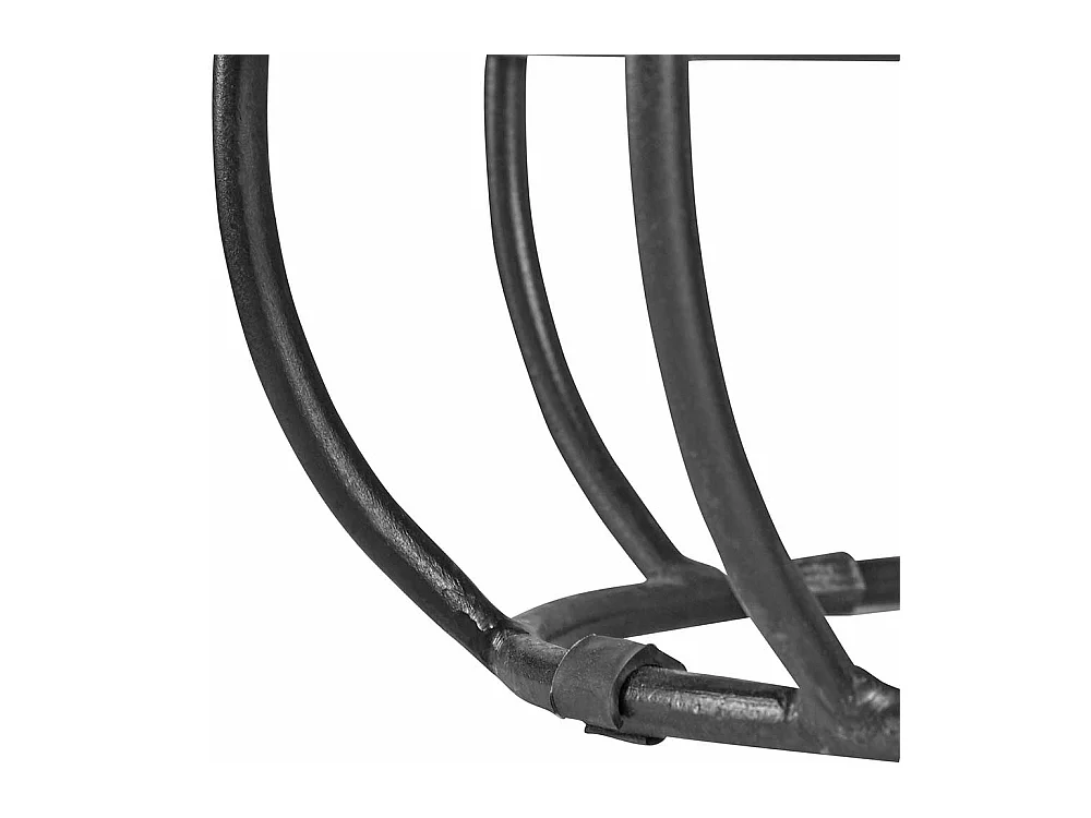 Design Beistelltisch aus Mangobaum Massivholz Draht-Gestell aus Eisen