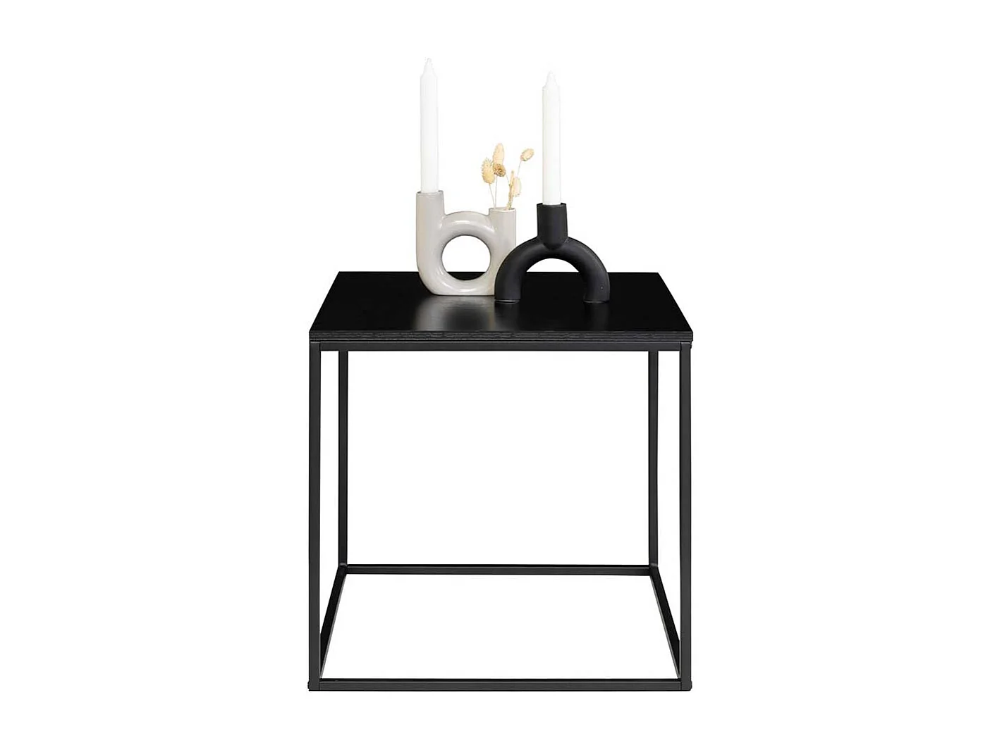 Beistelltisch Sofa in Schwarz mit quadratischer Tischplatte 45 cm breit