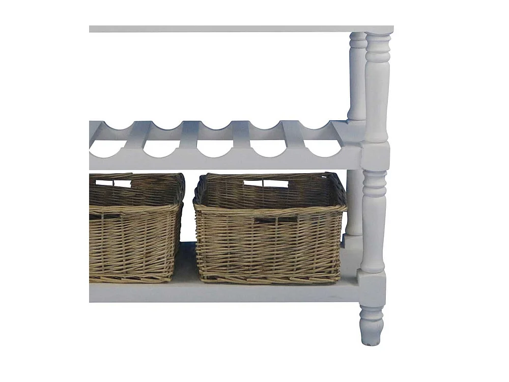 Beistelltisch mit Flaschenablage Weiß