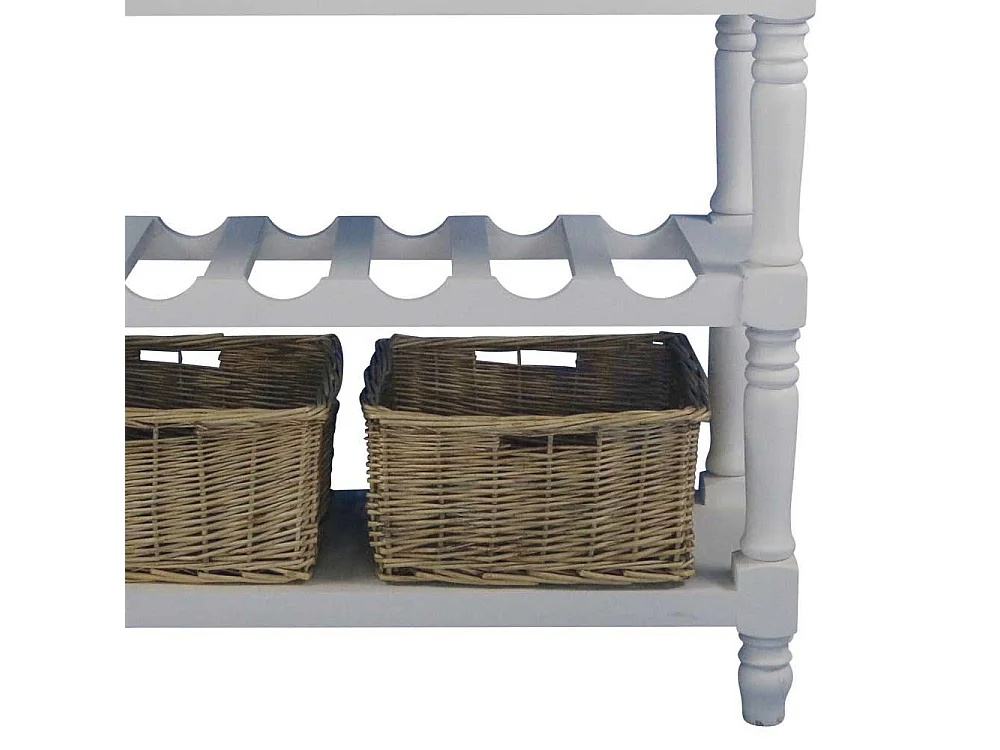 Beistelltisch mit Flaschenablage Weiß