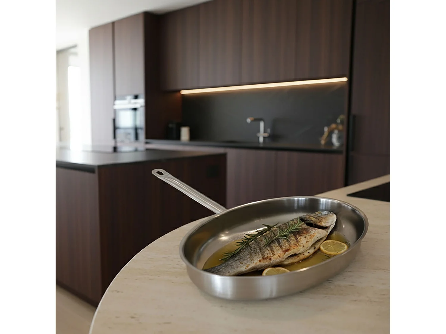 Menastyl - Poele A Poisson Professionnel 37.5cm En Acier Inoxydable